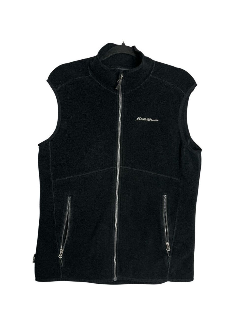Eddie Bauer Men’s Black Fleece Vest Full Zip, size M